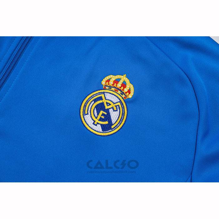 Tuta da Track di Giacca Real Madrid Bambino 2025-2026 Blu Claro